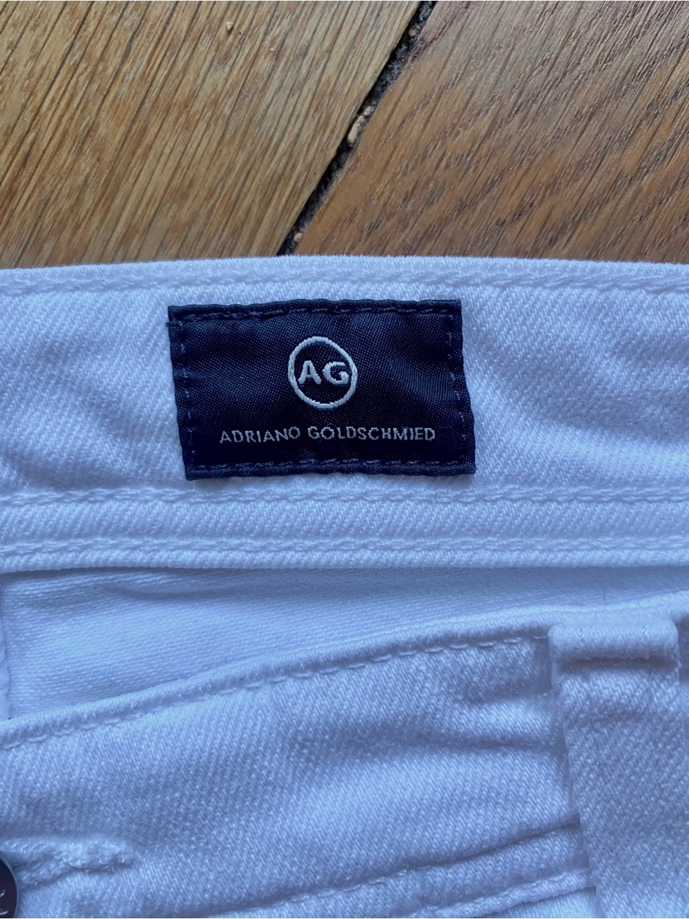 Ag Adriano Goldschmied The Everett Slim Straight White Jeans 36x34 - Picture 4 of 12